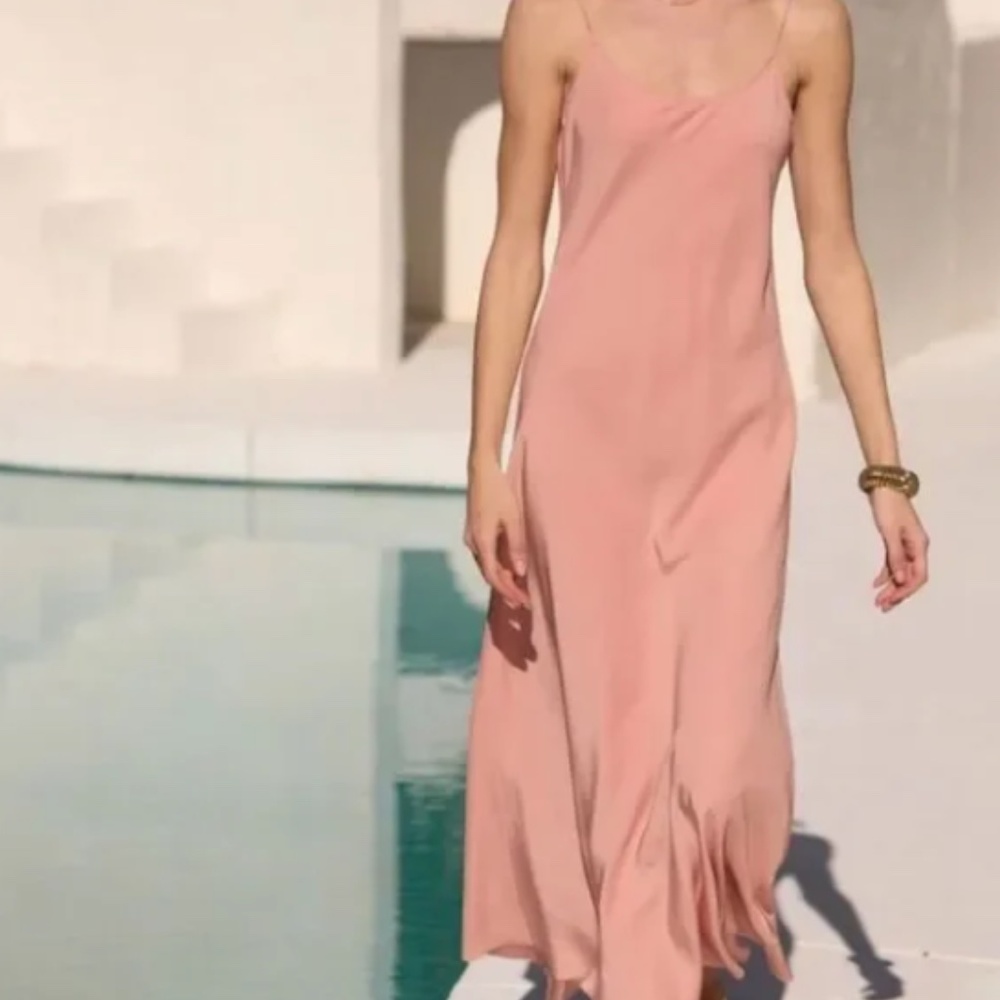 AYR The Ten Outta Ten - Heavyweight Silk Bias Cut Slip Dress Sunset Pink XS